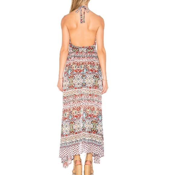 Raga Revolve Riviera Vibe Maxi Halter Dress Patchwork Paisley Boho Cottage Large - Picture 3 of 15